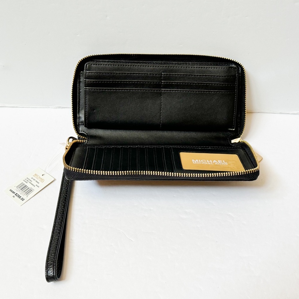 Michael Kors Jet Set LG Leather Wristlet Black - Picture 6 of 12